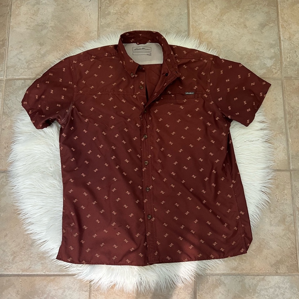 Eddie Bauer Button Up Shirt Size L Good Condition Small Stain